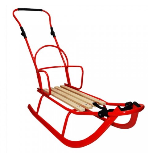 Sanki z oparciem i pchaczem Kubuś 2 | Czerwone